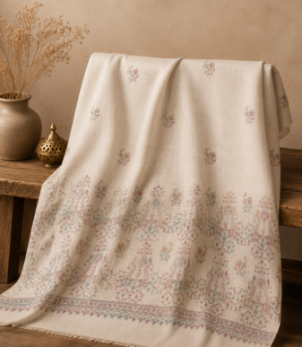 Ivory Blush Paisley Shawl