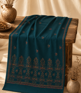 Nocturne Teal Heritage Shawl