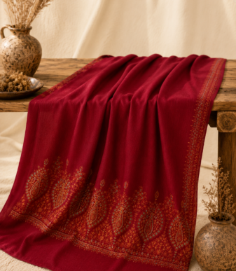 Ruby Sunehri Paisley Shawl