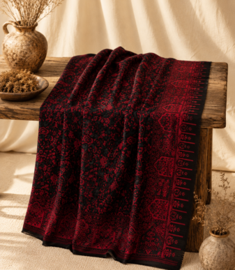 Noir Qirmizi Medallion Shawl