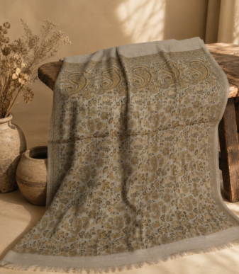 Silver Olive Kashan Shawl