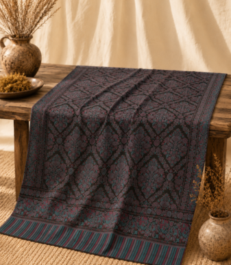 Charcoal Amara Lattice Shawl